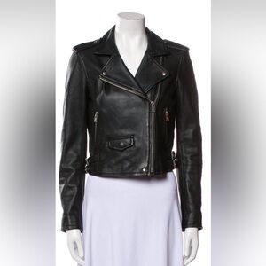 Black 100%Leather Biker Jacket IRO FR38